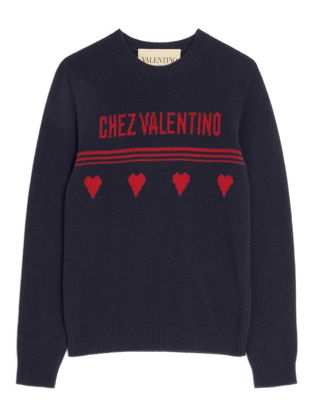 Valentino Garavani heart motif text sweater | Blue | Image 1