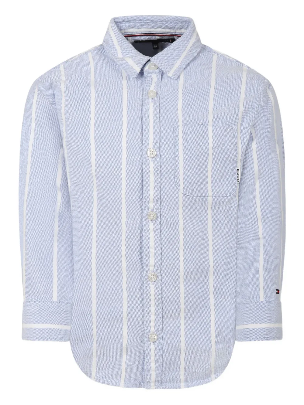 Tommy Hilfiger Junior striped long-sleeve shirt Blauw
