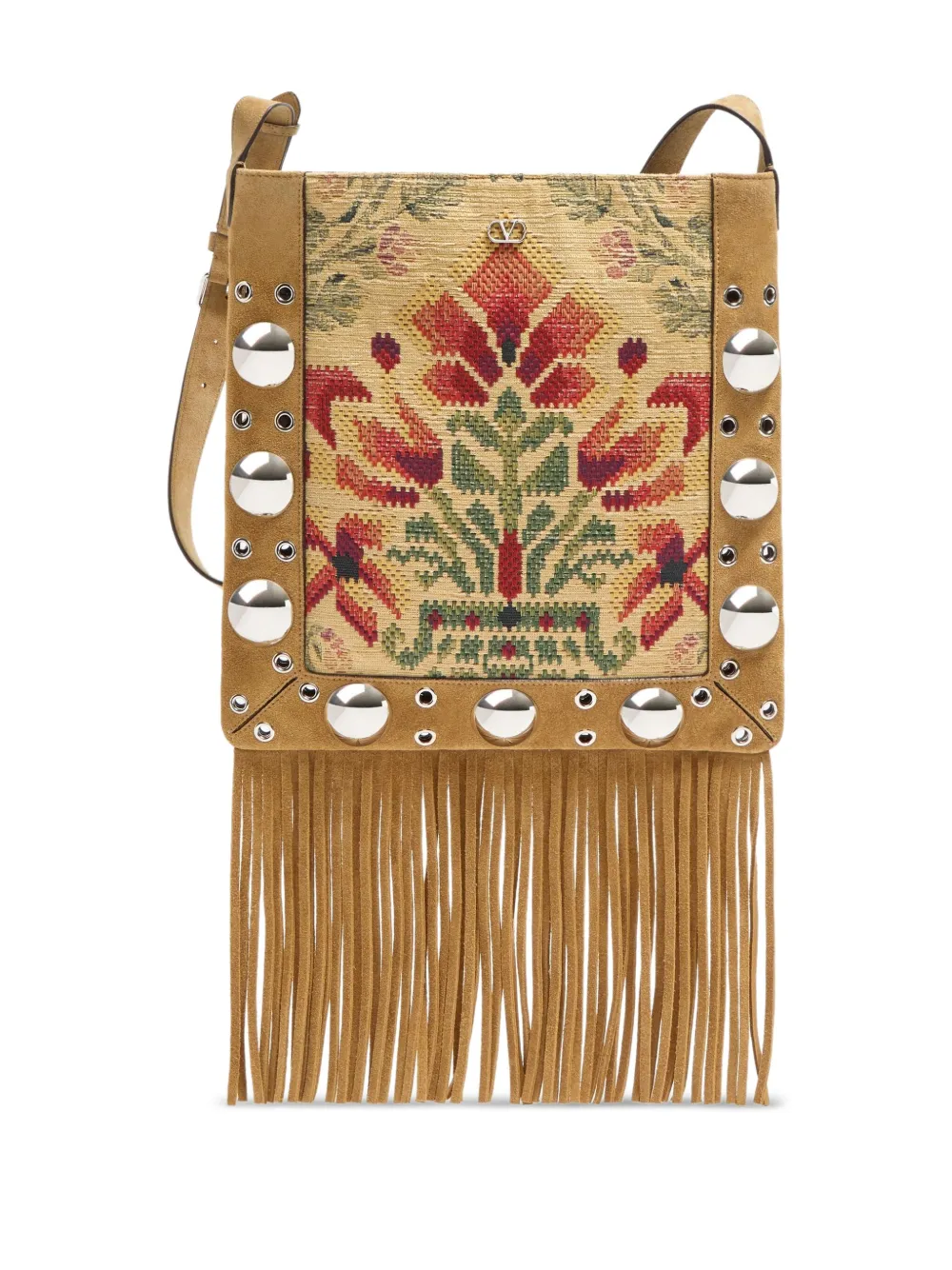 Valentino Garavani Nellcôte suède schoudertas Beige