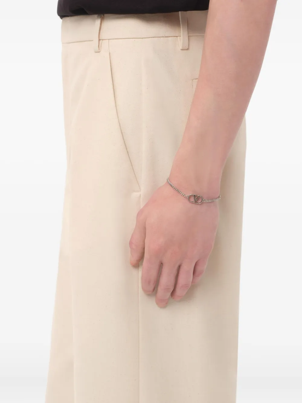 Valentino Garavani pulsera de cadena con placa del logo | Image 2