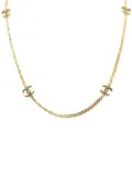 CHANEL Pre-Owned 1970-1980 Gold Plated CC Station Chain Link Necklace costume necklace