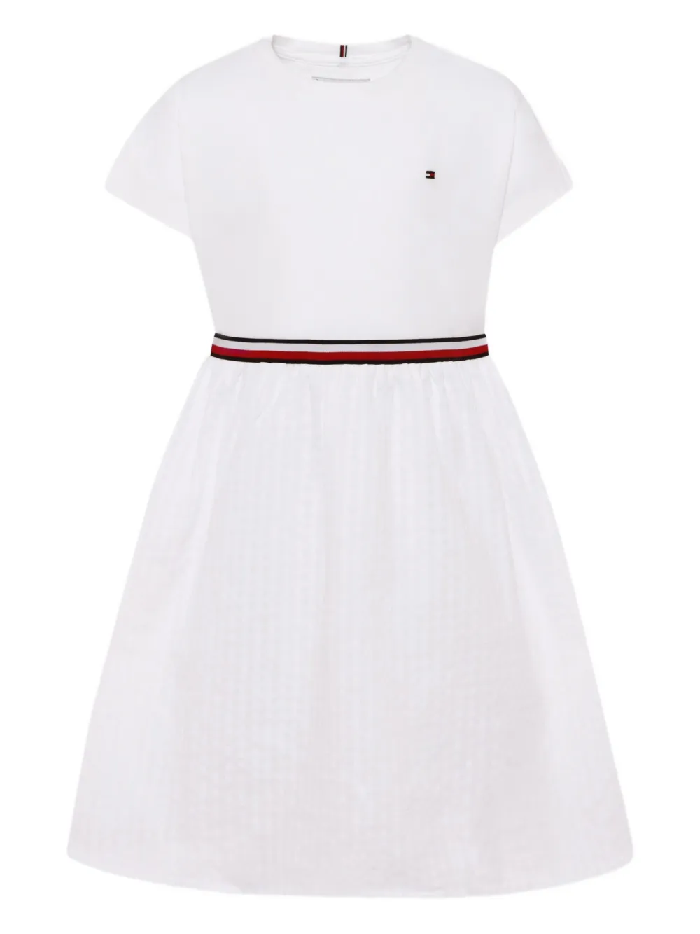 Tommy Hilfiger Junior gingham-skirt short-sleeve dress Wit