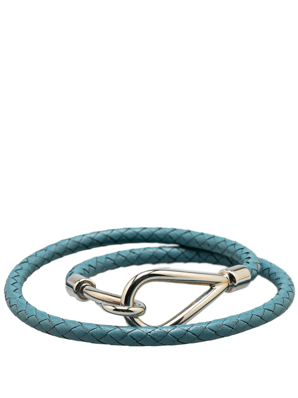 Hermès Pre-Owned 2000-2024 Palladium Plated and Woven Leather Jumbo Hermès Pre-Owned 2000-2024 Palladium Plated and Woven Leather Jumbo
