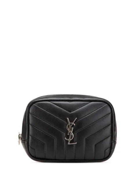 Saint Laurent Pre-Owned 2017 Quilted Y Lambskin Monogram Loulou Cosmetic Case pouch
