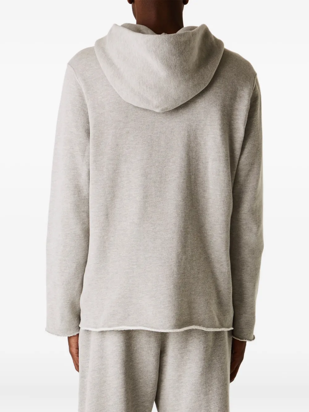 Les Tien raw-edge front-zip hoodie Grijs