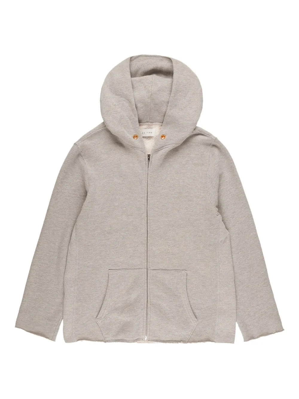 Les Tien raw-edge front-zip hoodie Grijs