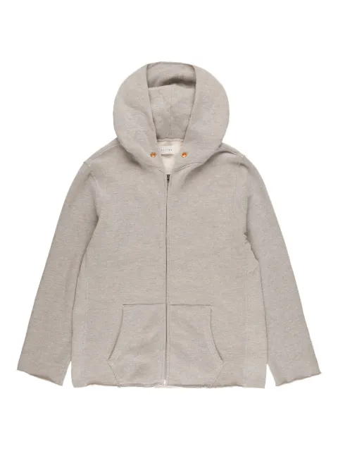 Les Tien raw-edge front-zip hoodie