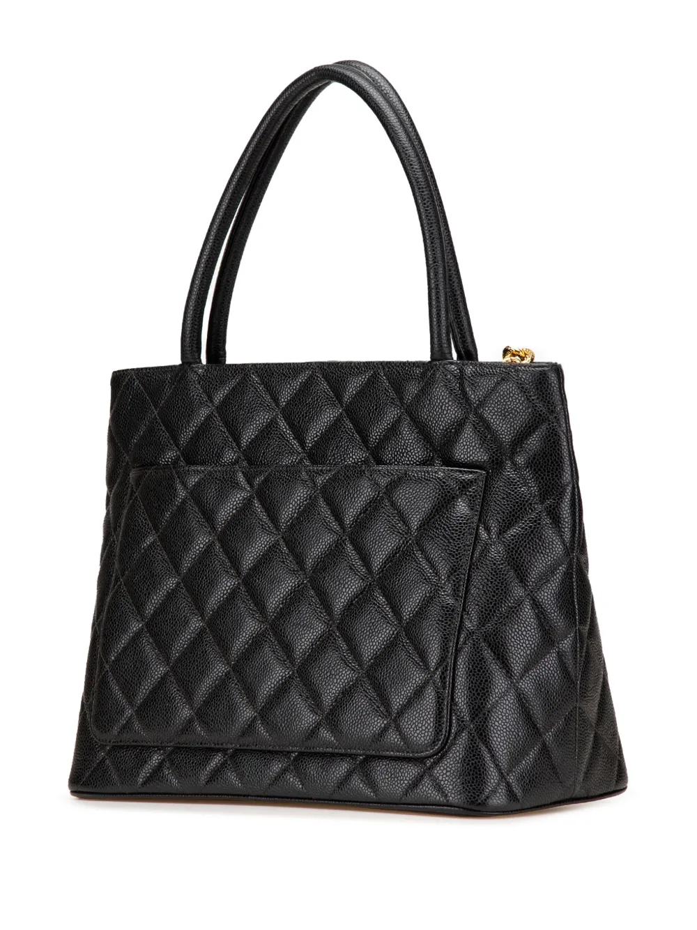 Pre-owned Chanel 2004-2005 Caviar Medallion Tote Bag In Black