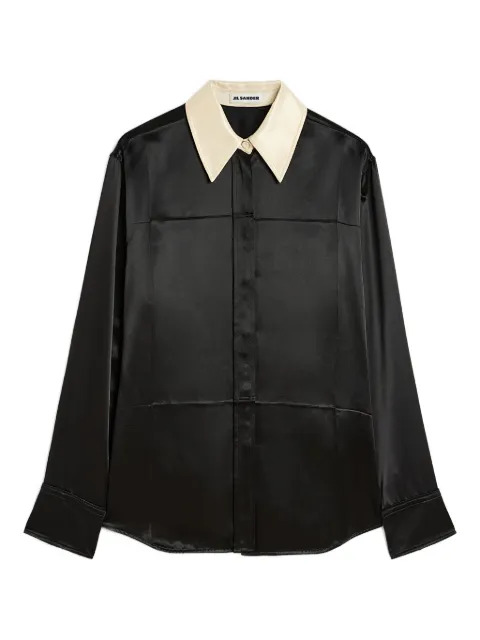 Jil Sander camisa con cuello en contraste