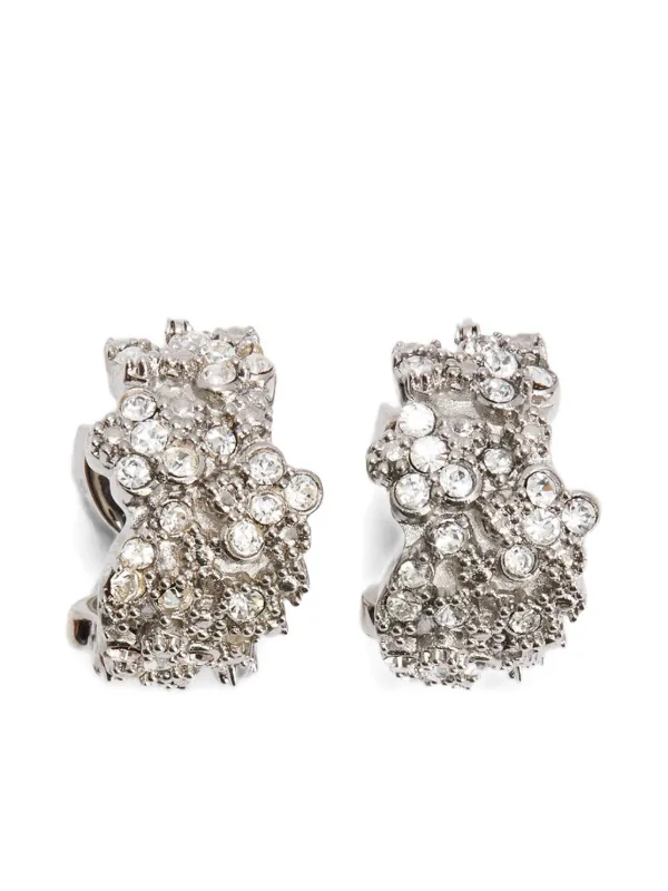 Jil Sander zircon-embellished Hoop Earrings Silver FARFETCH