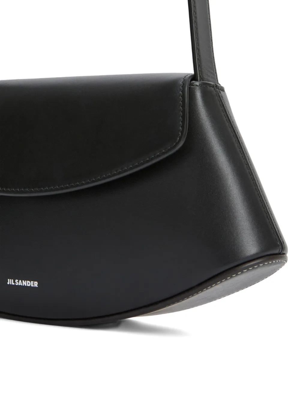 Jil Sander Kleine Eldorado leren schoudertas Zwart