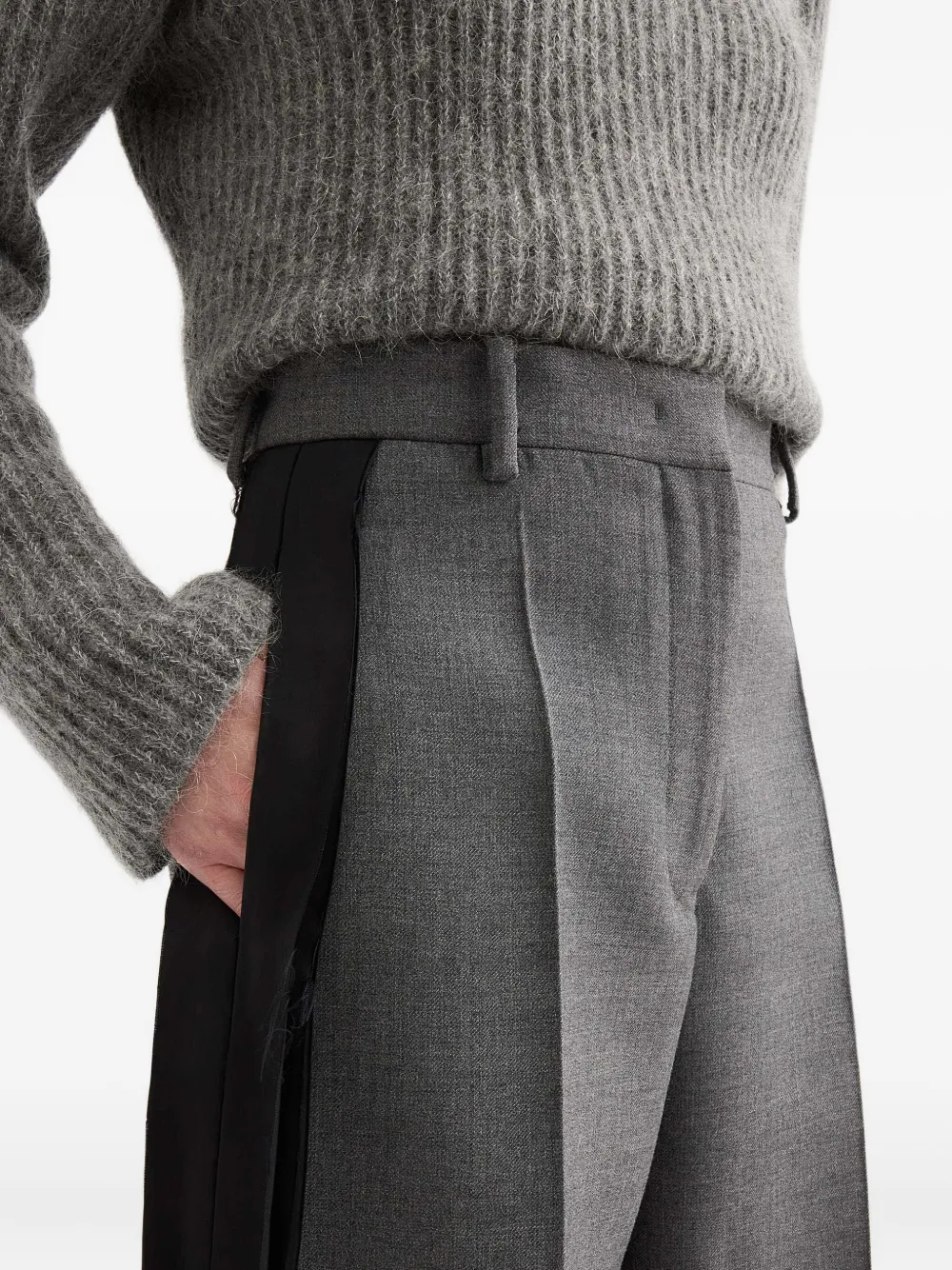 Jil Sander Pantalon met contrasterende vlakken Grijs