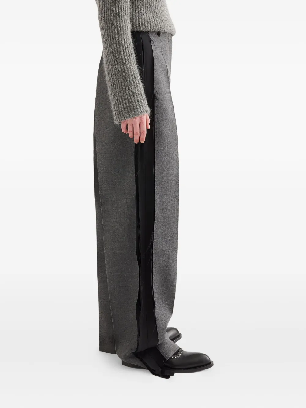 Jil Sander Pantalon met contrasterende vlakken Grijs