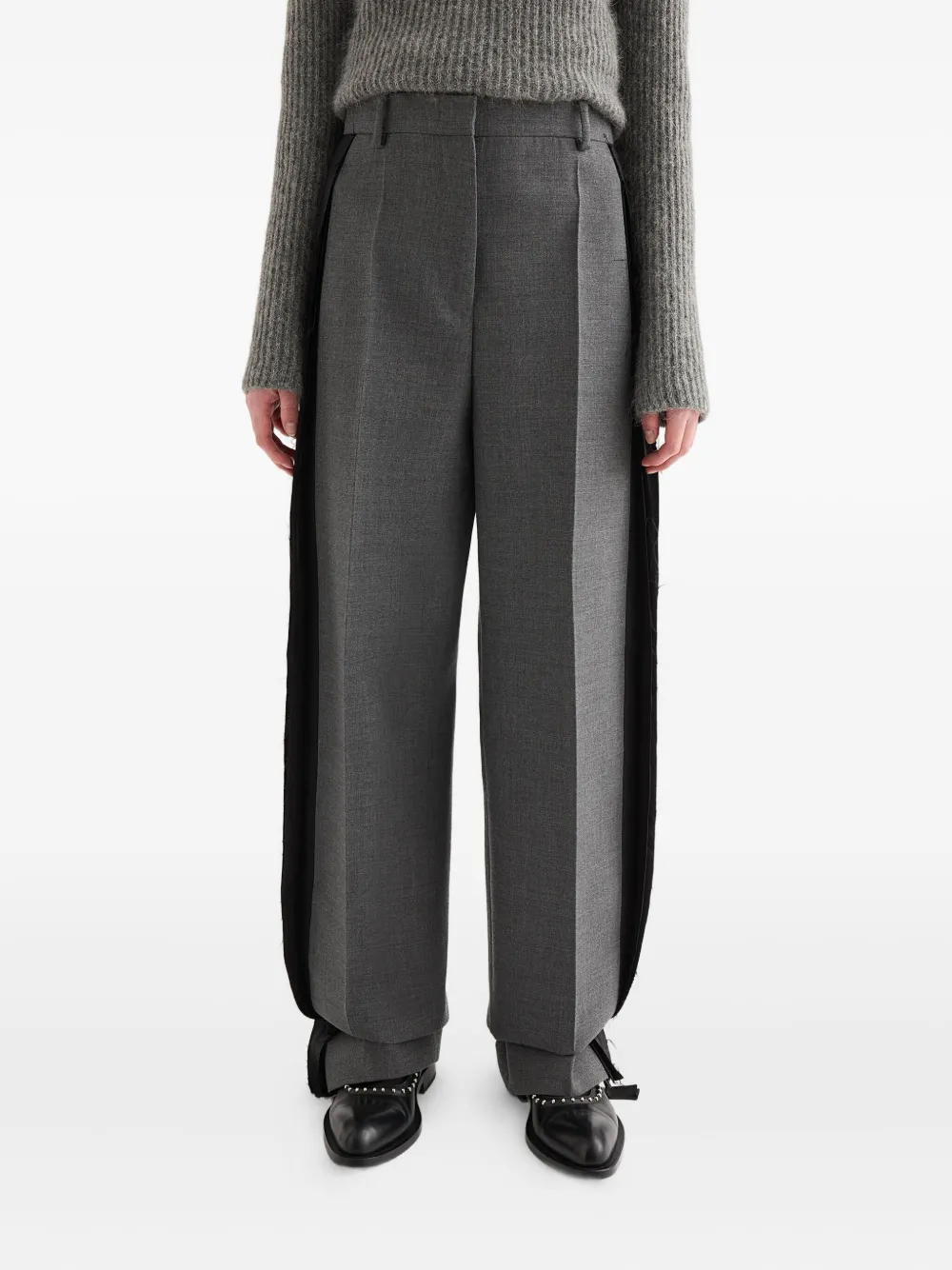 Jil Sander Pantalon met contrasterende vlakken Grijs