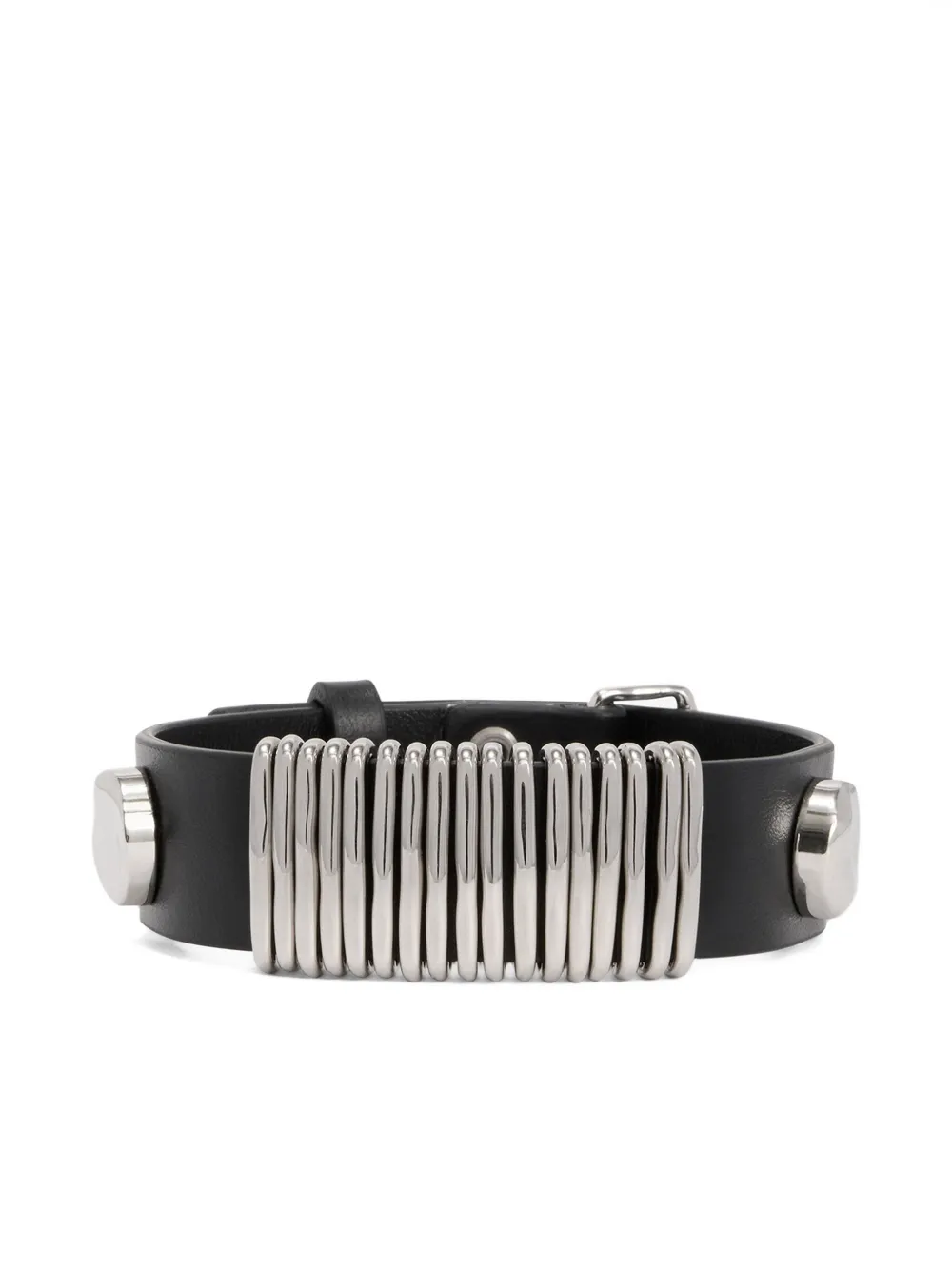 leather metal-loop bracelet