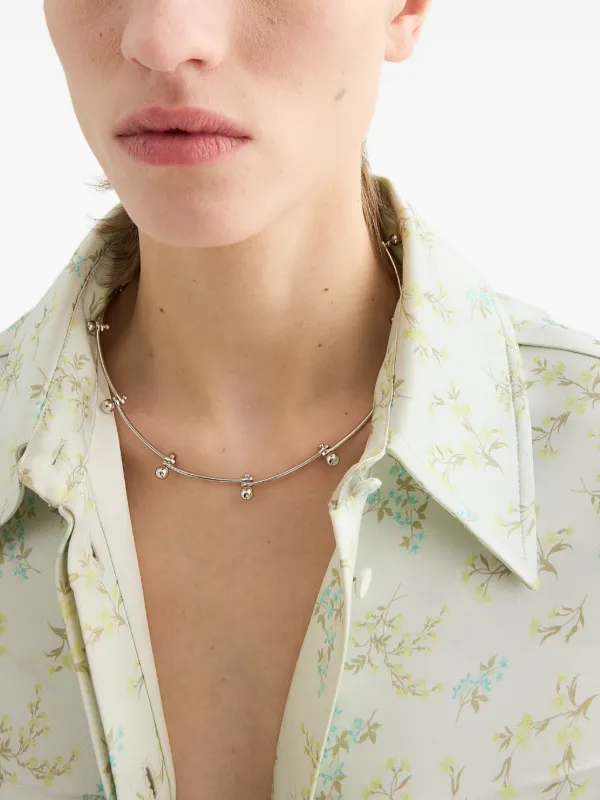 【Jil Sander】ビーズネックレス Jil Sander ビーズ ネックレス | シルバートーン | FARFETCH JP