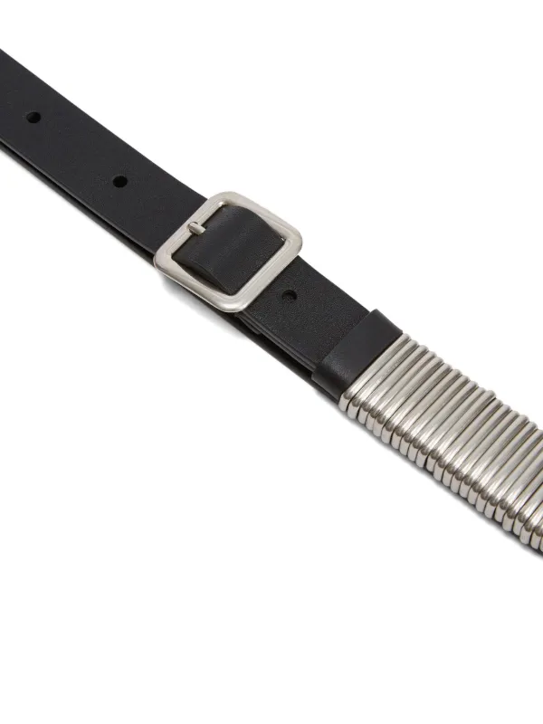 Jil Sander metal-ring Leather Belt | Black | FARFETCH ID display picture 2