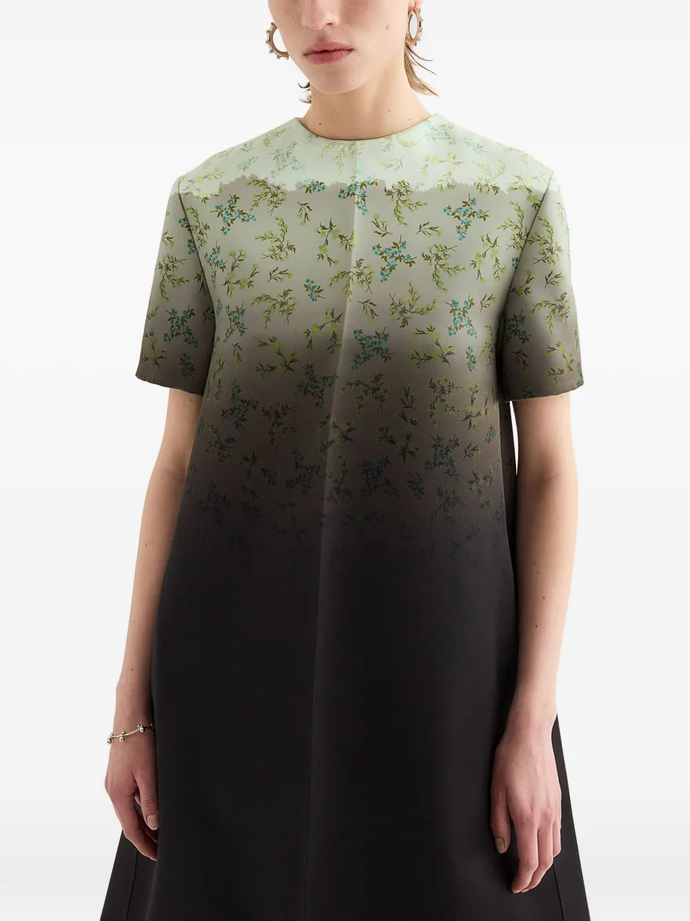 Jil Sander Gradient Floral-print Maxi Dress In Multi