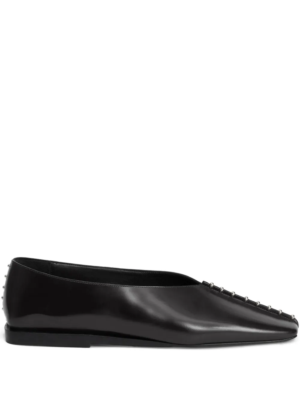 Jil Sander studded pointed-toe flats Black