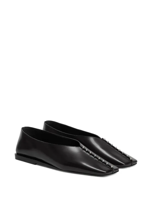 Jil Sander スタッズ フラットシューズ | ブラック | FARFETCH JP