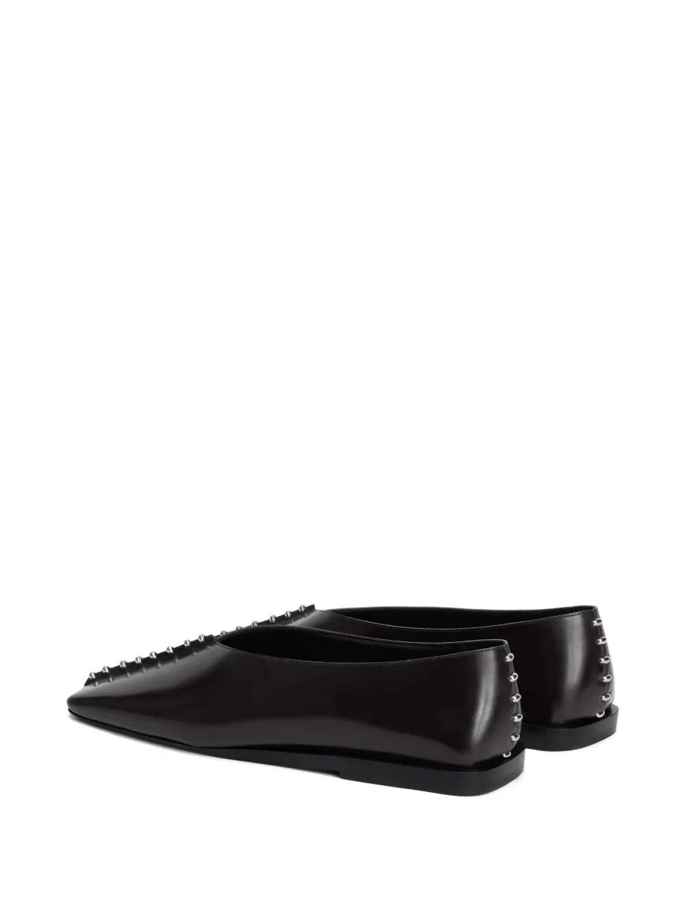 Jil Sander studded pointed-toe flats Black