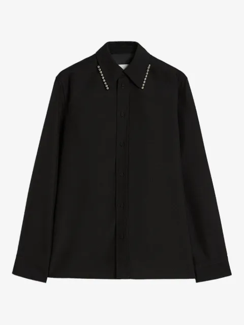 Jil Sander camisa con mostacillas en el cuello