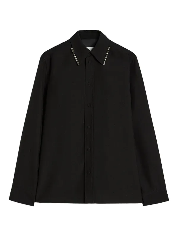 Jil Sander ビーズカラーシャツ | ブラック | FARFETCH JP Jil Sander ビーズカラーシャツ | ブラック | FARFETCH JP