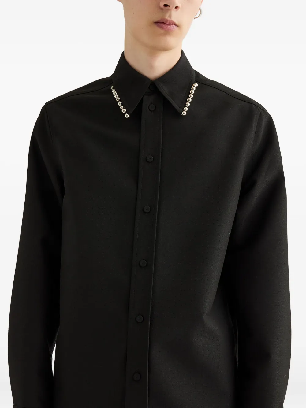 Jil Sander Overhemd met kraag met kralen Zwart