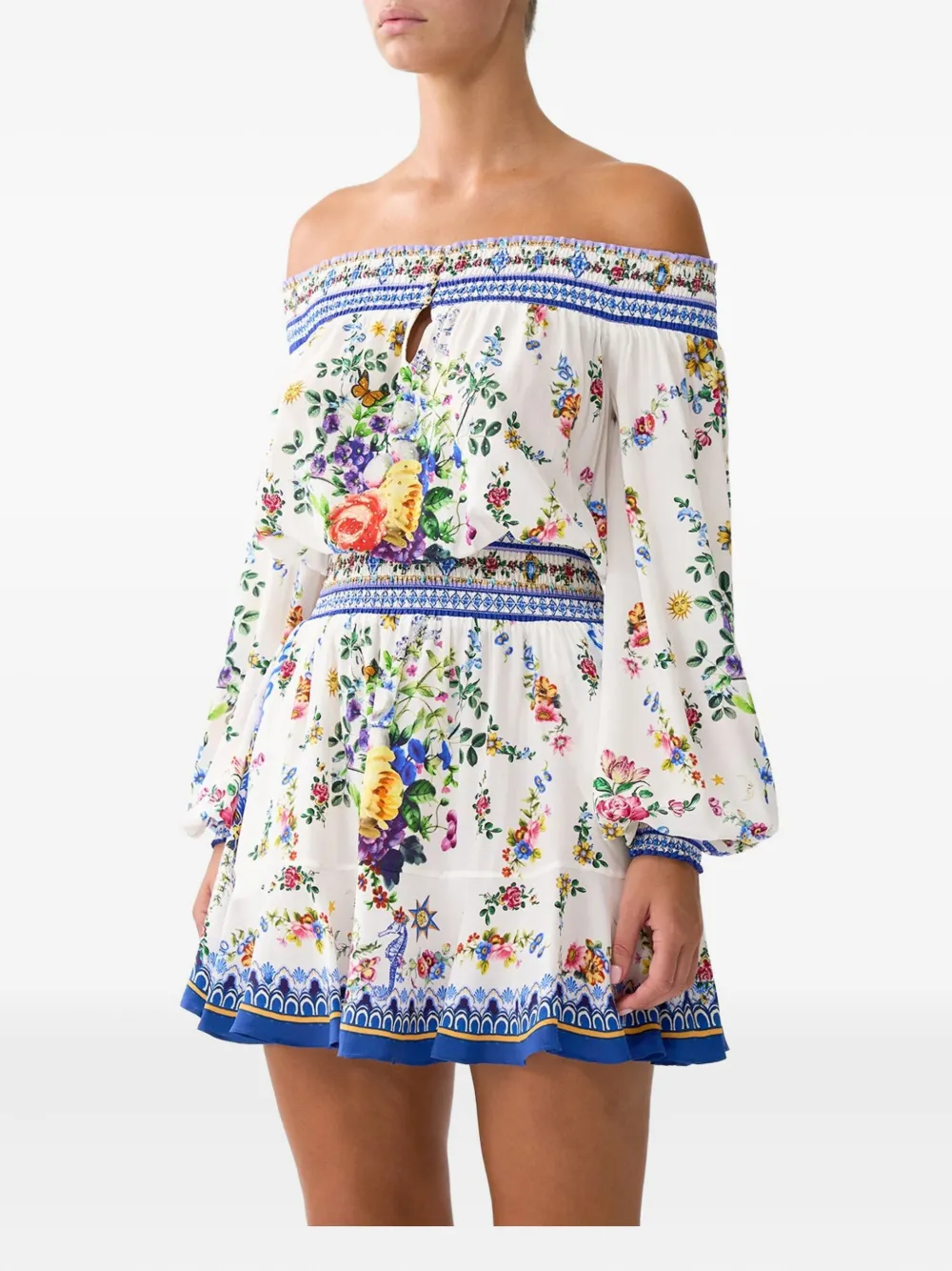 Tiles Dars off-shoulder mini dress