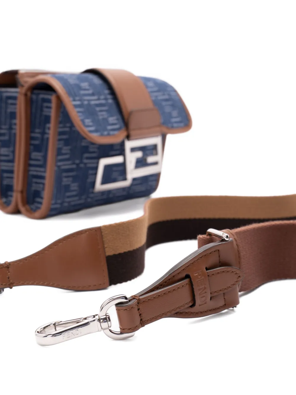 Fendi Luxurious Lamb Leather Crossbody Handbag In Argentopal For Women