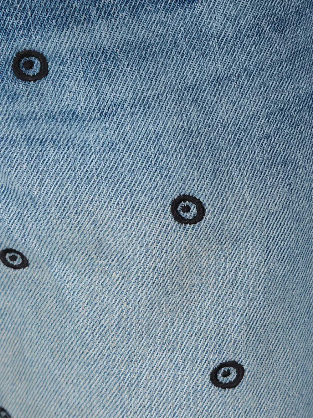 Levi's embroidered cotton jeans Blauw