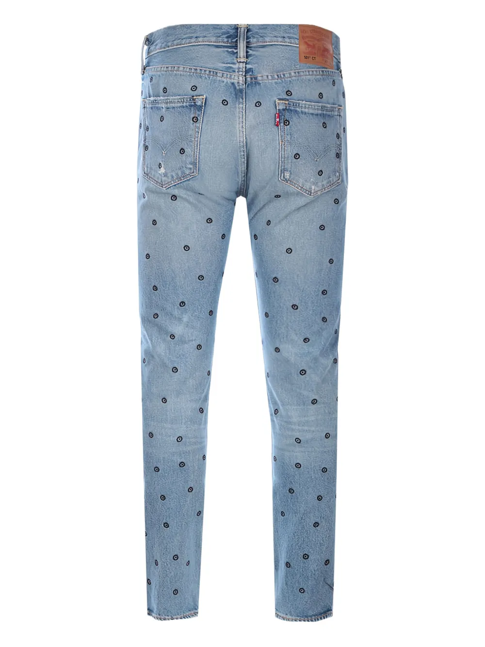 Levi's embroidered cotton jeans Blauw