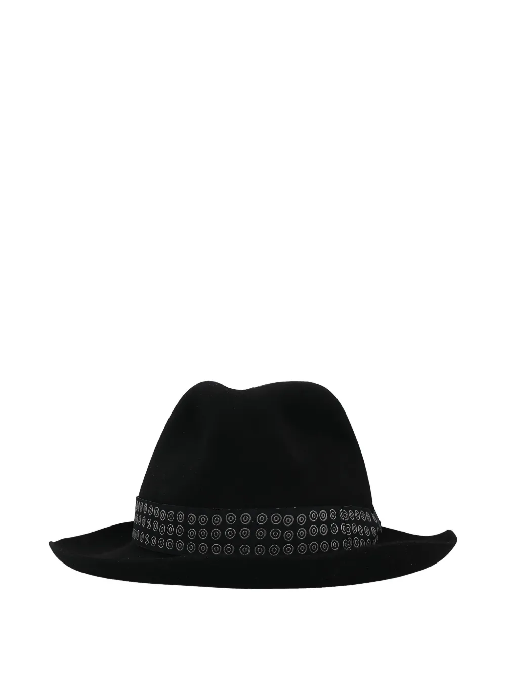 Borsalino x 10 Corso Como circles ribbon-detailed wool felt hat Zwart