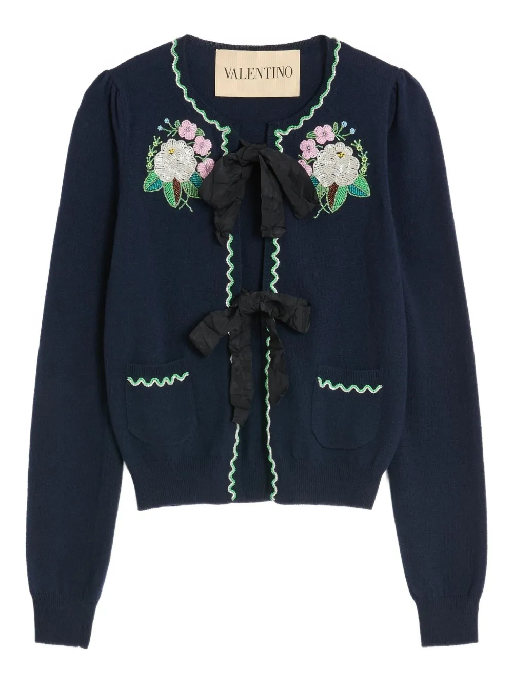 Valentino Garavani embroidered cardigan Blauw