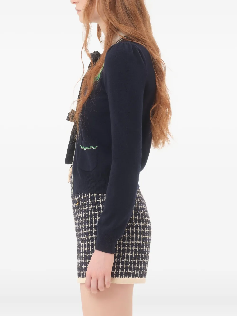 Valentino Garavani embroidered cardigan Blauw