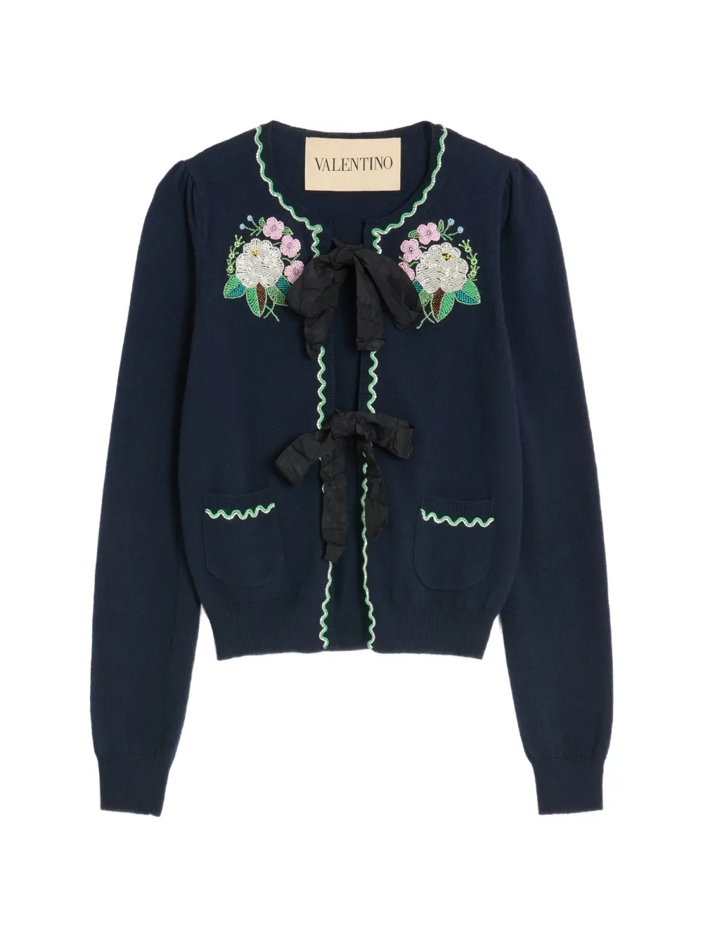 Valentino Garavani embroidered cardigan - Blu