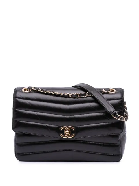 CHANEL Pre-Owned 2019 Chevron Shiny Lambskin Miroir Flap shoulder bag