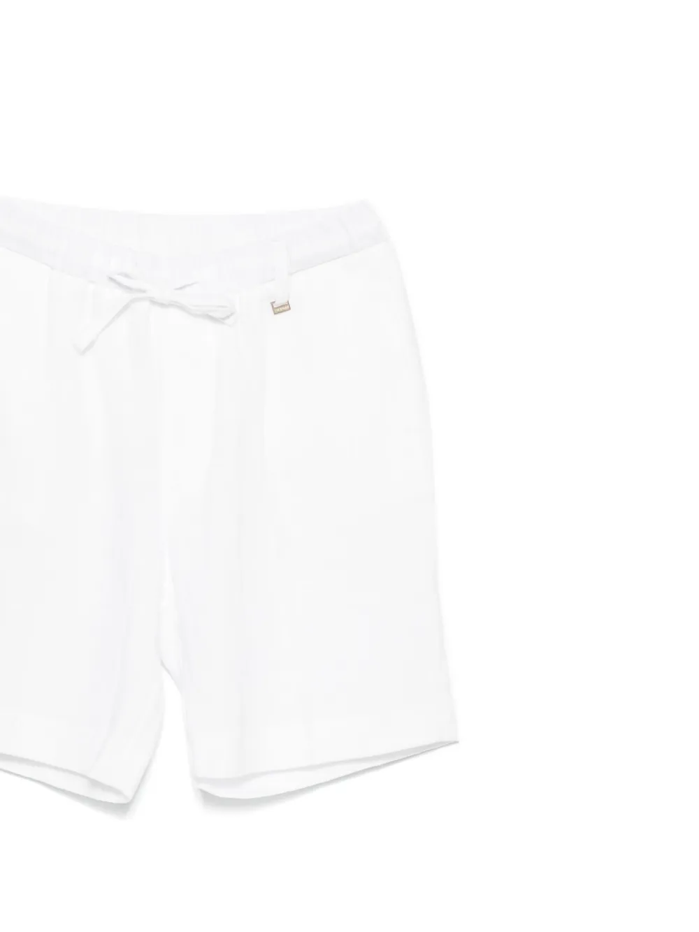 I'm Brian Drawstring Linen Shorts In White