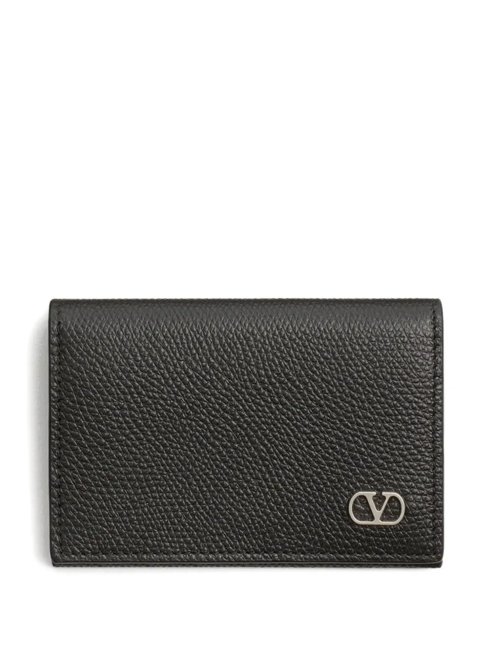 Valentino Vlogo Signature Cardholder In Grainy Calfskin