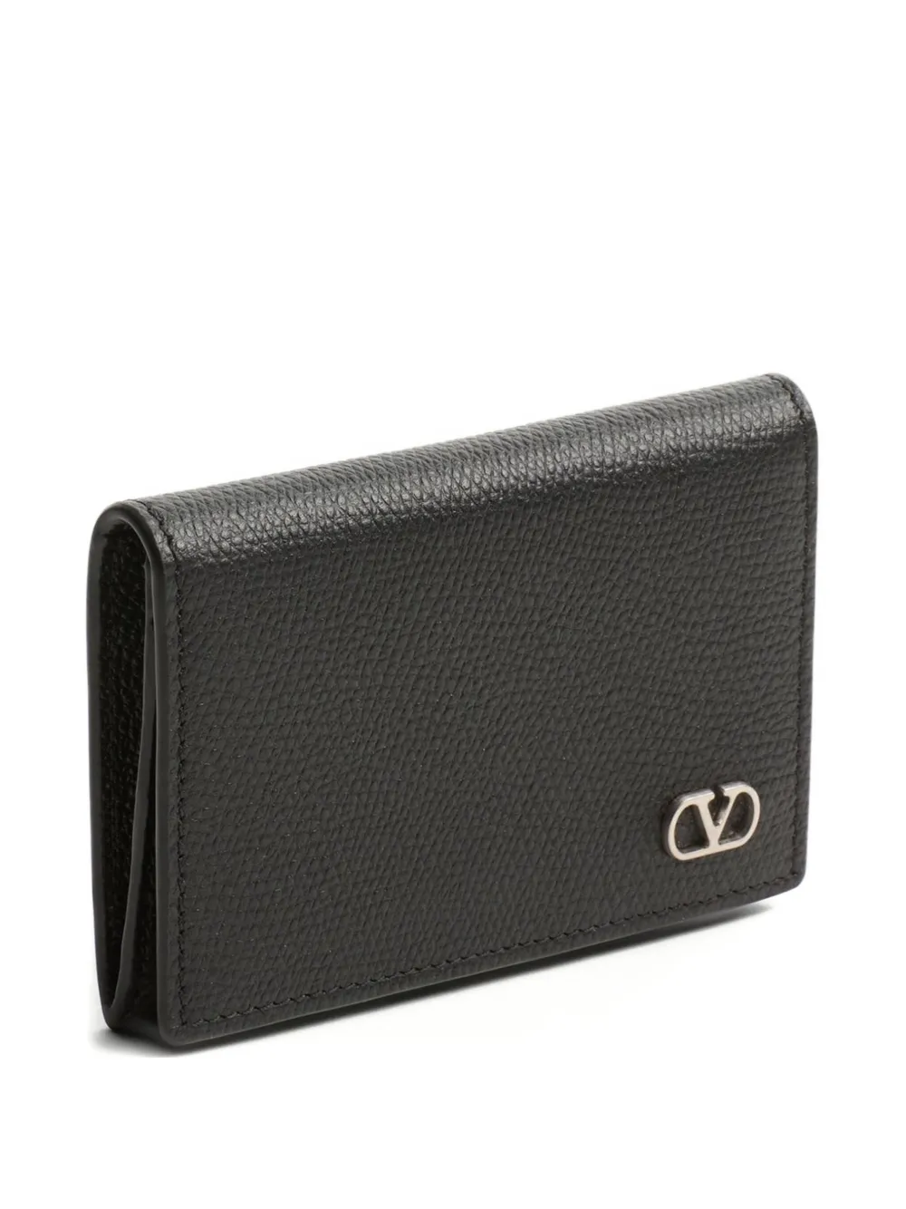 Valentino Vlogo Signature Cardholder In Grainy Calfskin