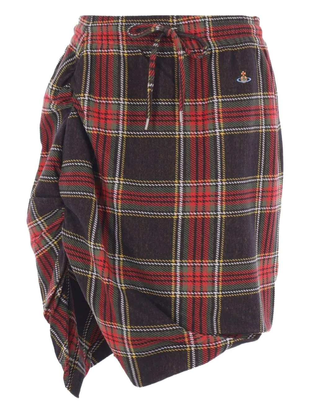 Vivienne Westwood drawstring plaid skirt Rood