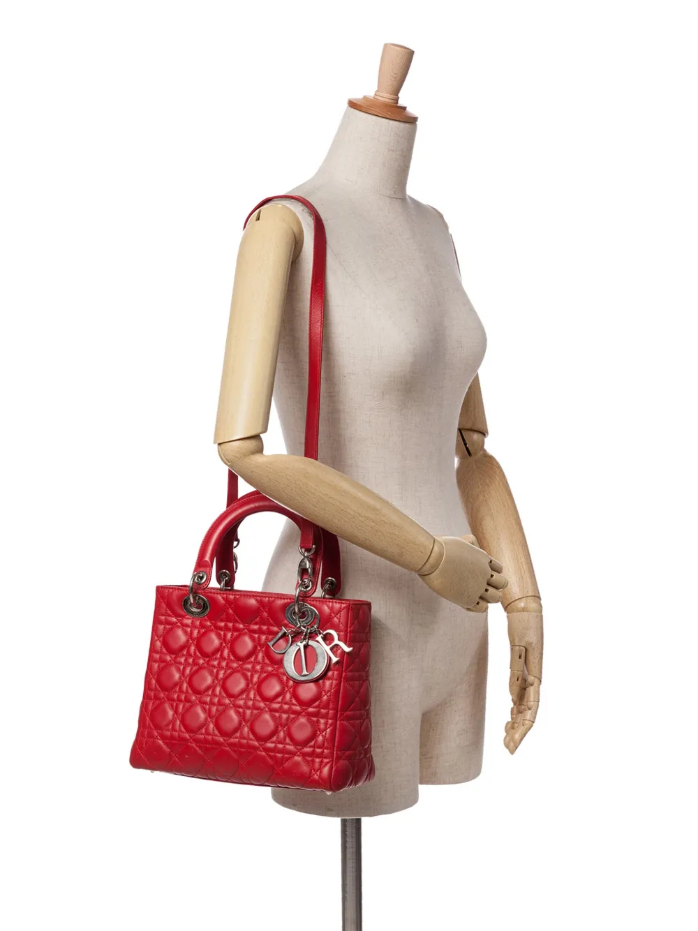 Christian Dior Pre-Owned 2009 ミディアム ラムスキン カナージュ レディ ディオール サッチェルバッグ | プレオウンド | Image 2