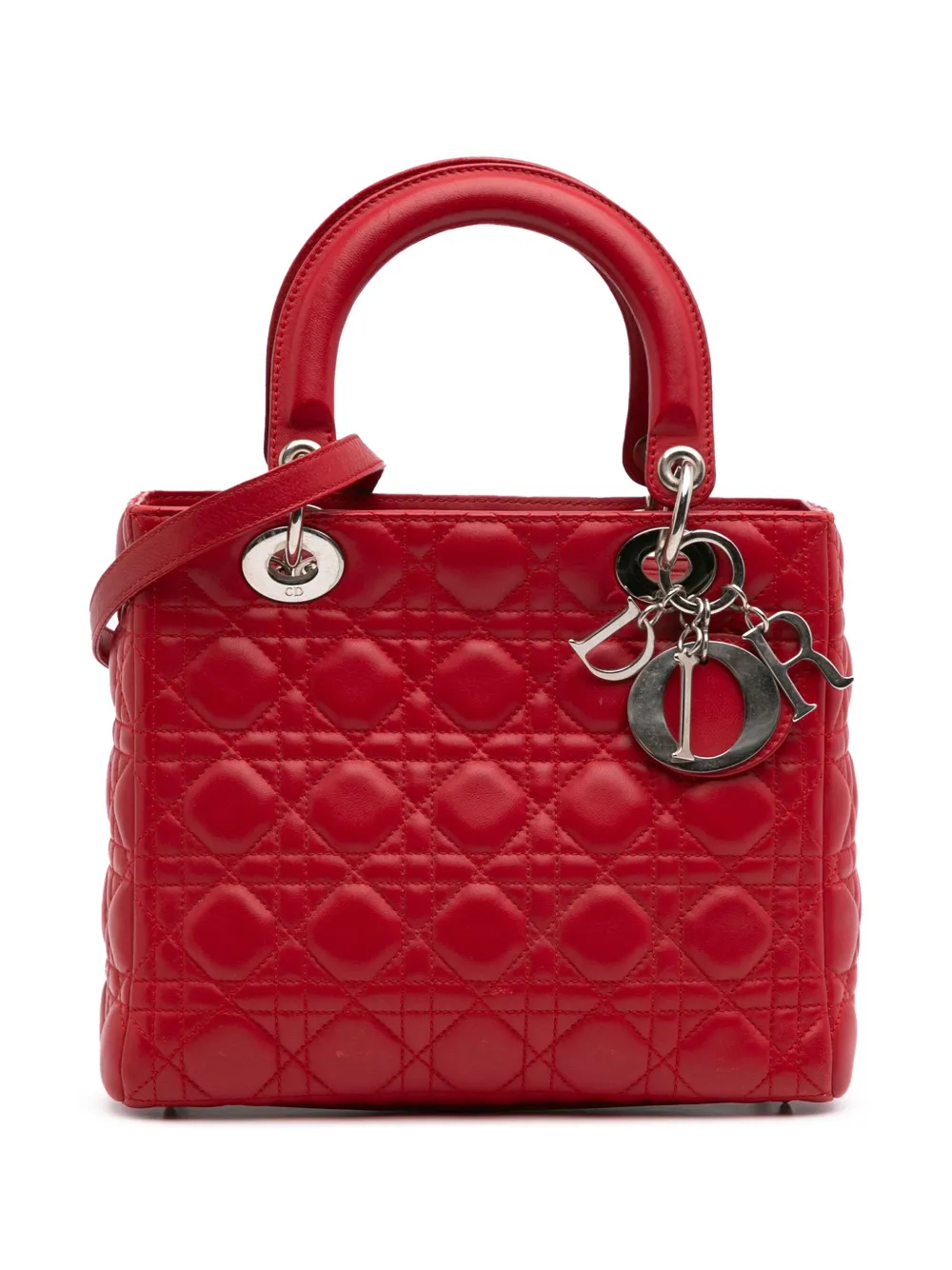 Christian Dior Pre-Owned 2009 ミディアム ラムスキン カナージュ レディ ディオール サッチェルバッグ - Christian Dior Pre-Owned 2009 ミディアム ラムスキン カナージュ レディ ディオール サッチェルバッグ -