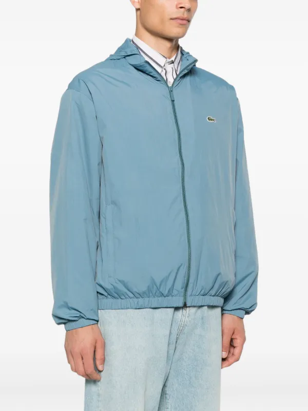 Lacoste Hooded zip-up Jacket | Blue | FARFETCH CA