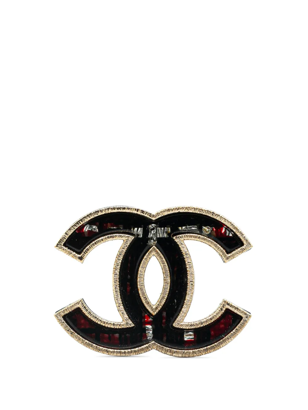 CHANEL Pre-Owned broche bañado en oro CC Crystal Brooch 2020 | dorado | Image 1