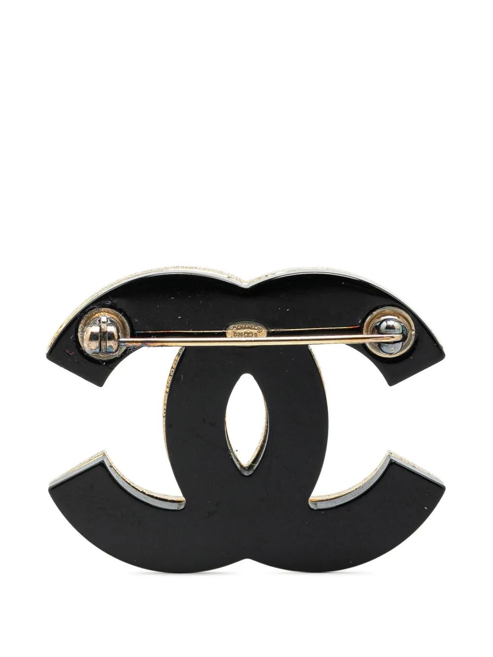 CHANEL Pre-Owned broche bañado en oro CC Crystal Brooch 2020 | Image 2