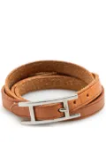 Hermès Pre-Owned 2001 Leather Hapi Triple Tour Wrap Bracelet M costume bracelet - Brown