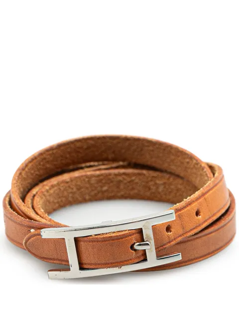 Hermès Pre-Owned 2001 Leather Hapi Triple Tour Wrap Bracelet M costume bracelet