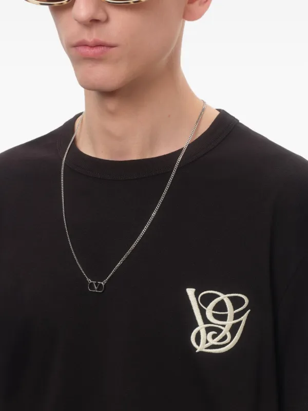 Valentino Garavani Vロゴ チェーンネックレス | シルバートーン 