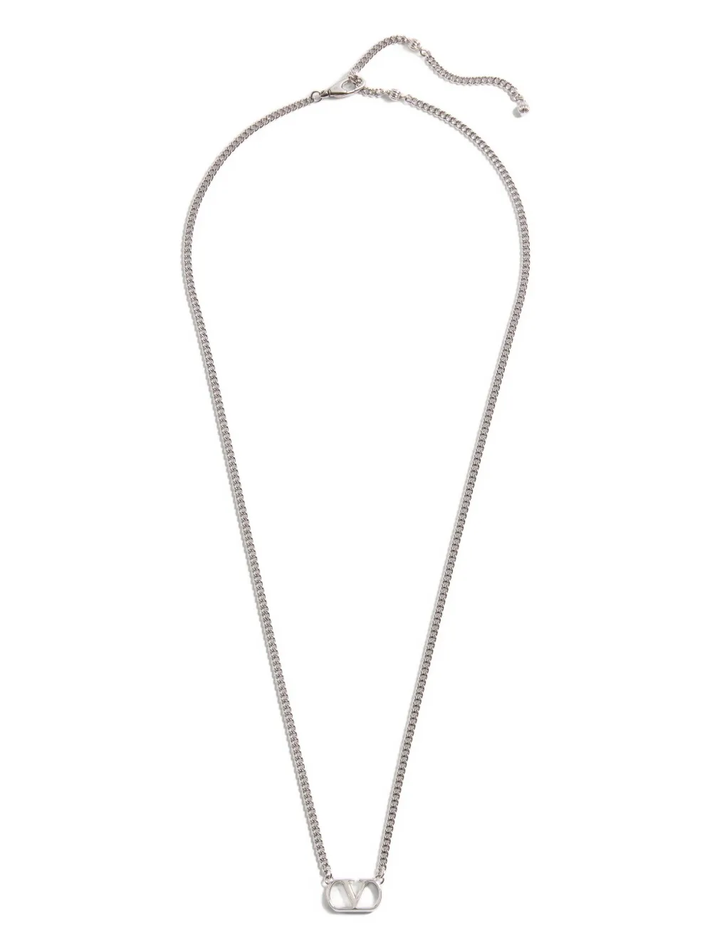 Valentino Garavani logo-plaque necklace | Silver | Image 1